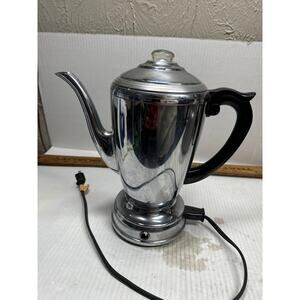 Wear Ever 3039 Aluminum Percolator Coffee Maker‎ With Cord Art Deco Works Tested